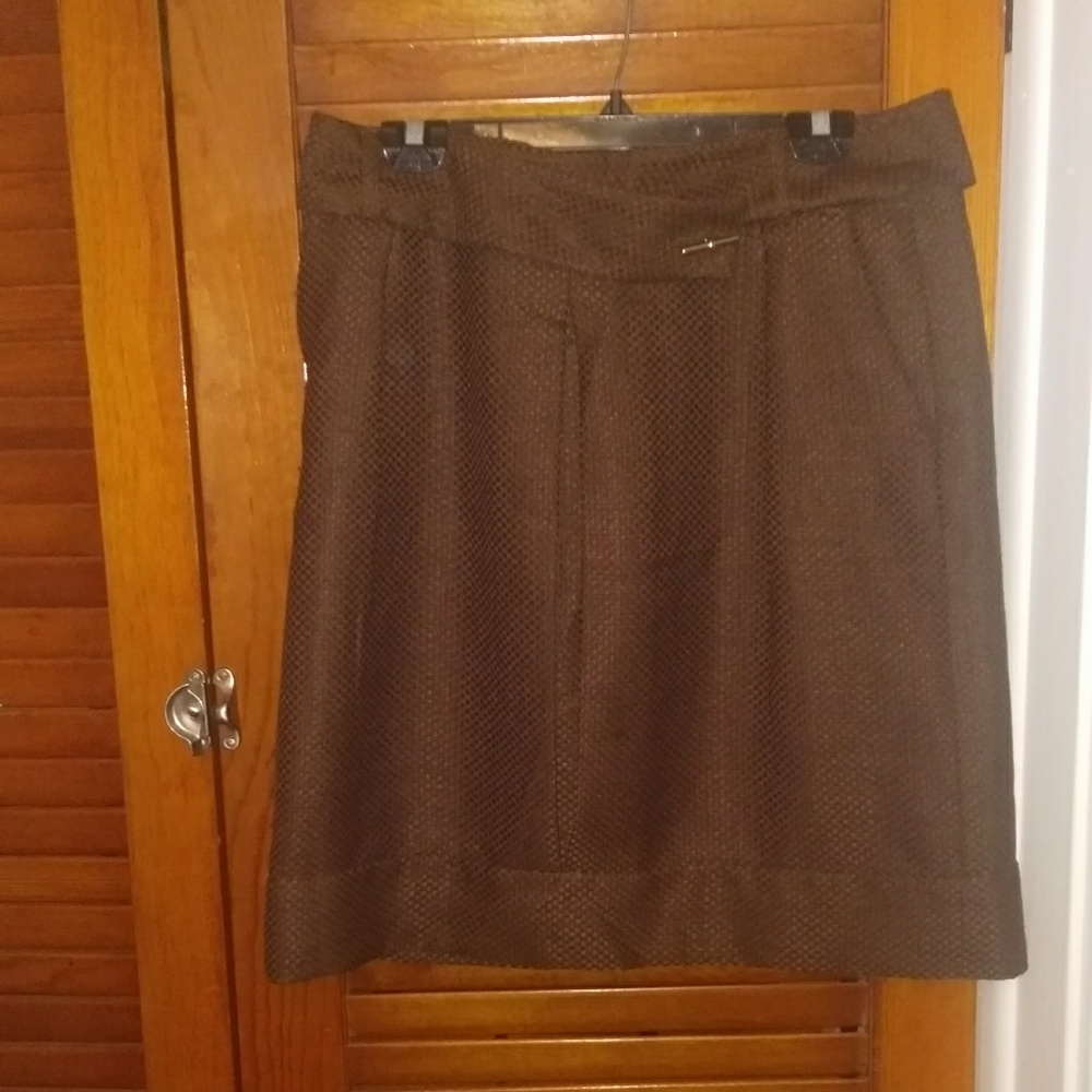 Adrienne Vittadini Brown A-Line/Asymmetrical Skirt